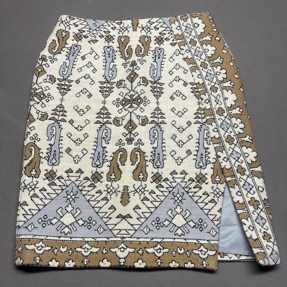 Tory Burch Dresses & Skirts - Tory Burch Runway Fall 2015 Wool Skirt Womens Size 8 Aztec Jacquard